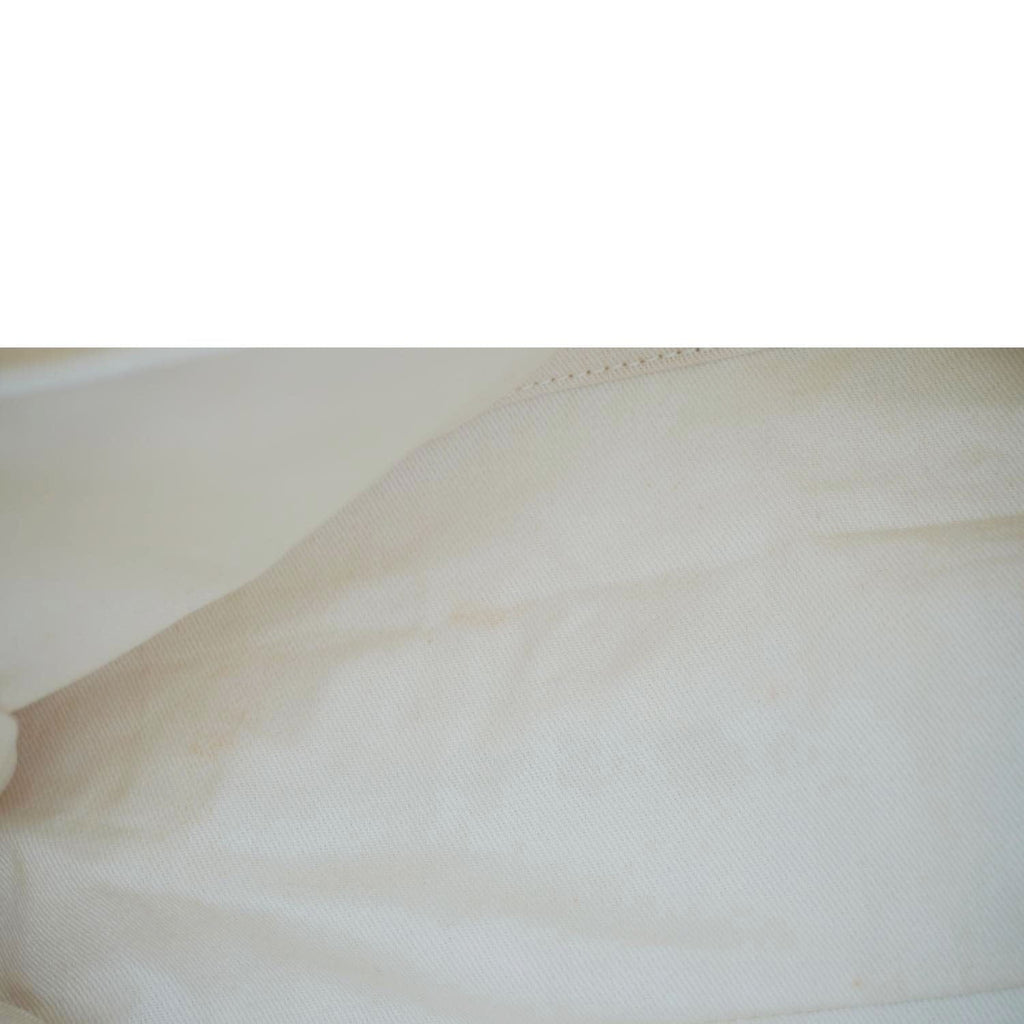 Chanel Deauville Medium Pearl Embellished Canvas Tote Bag Cream