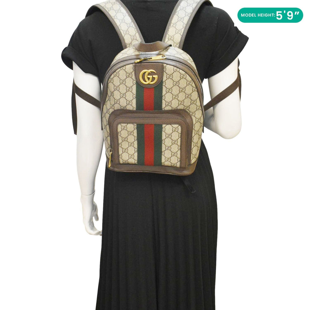 GUCCI Ophidia Small Gucci Supreme Canvas Backpack Beige 547965