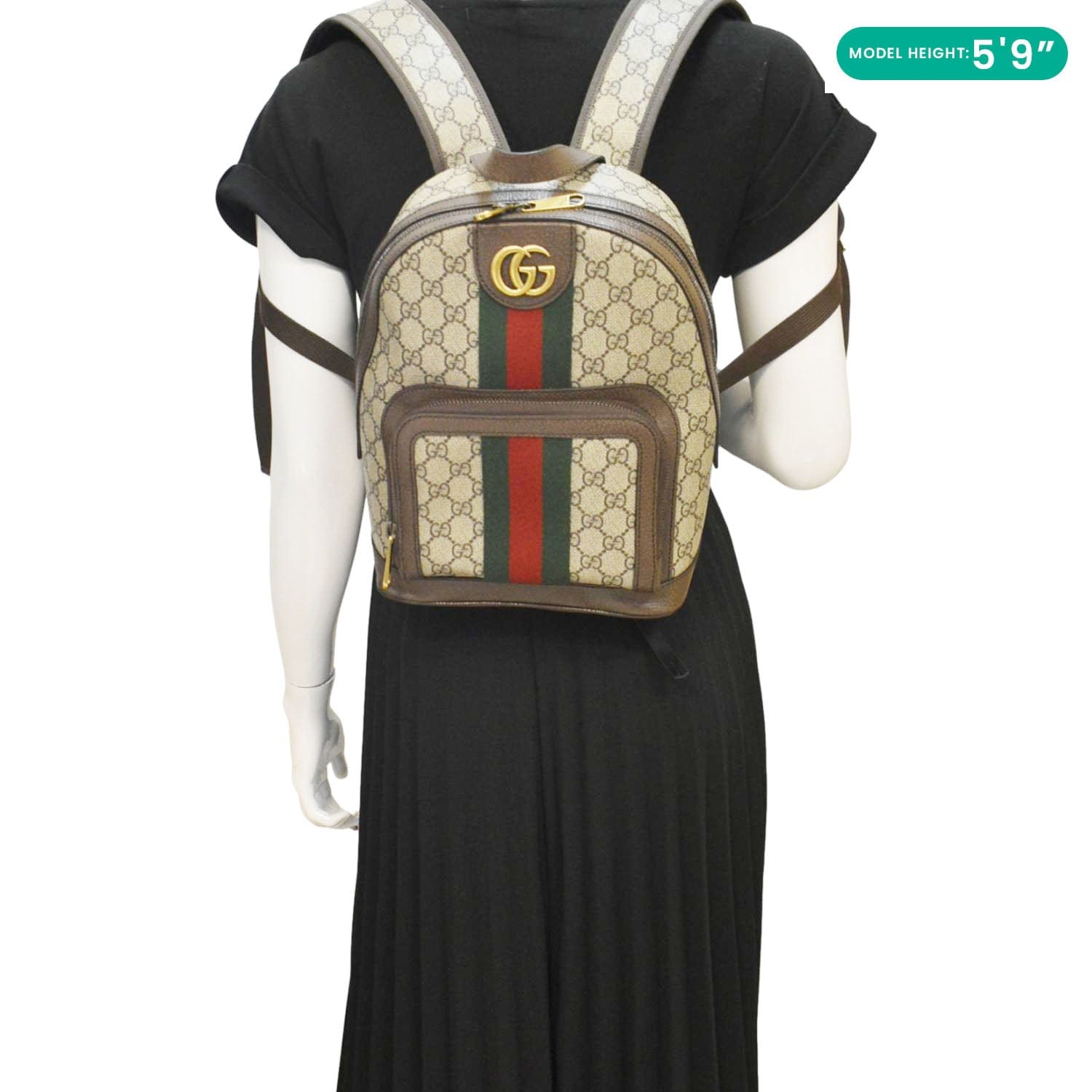 GUCCI Ophidia Small Gucci Supreme Canvas Backpack Beige 547965