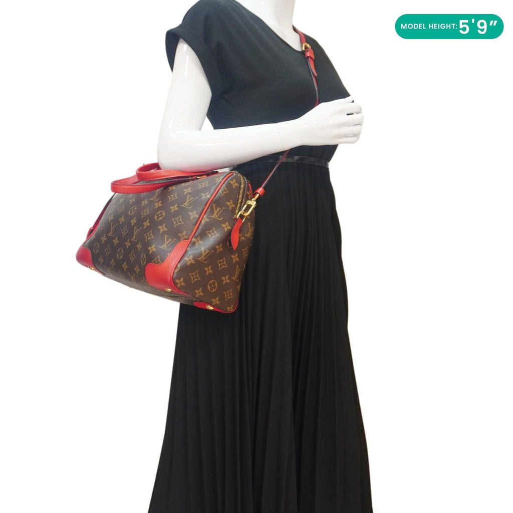 LOUIS VUITTON Retiro NM Monogram Canvas 2Way Shoulder Bag Red