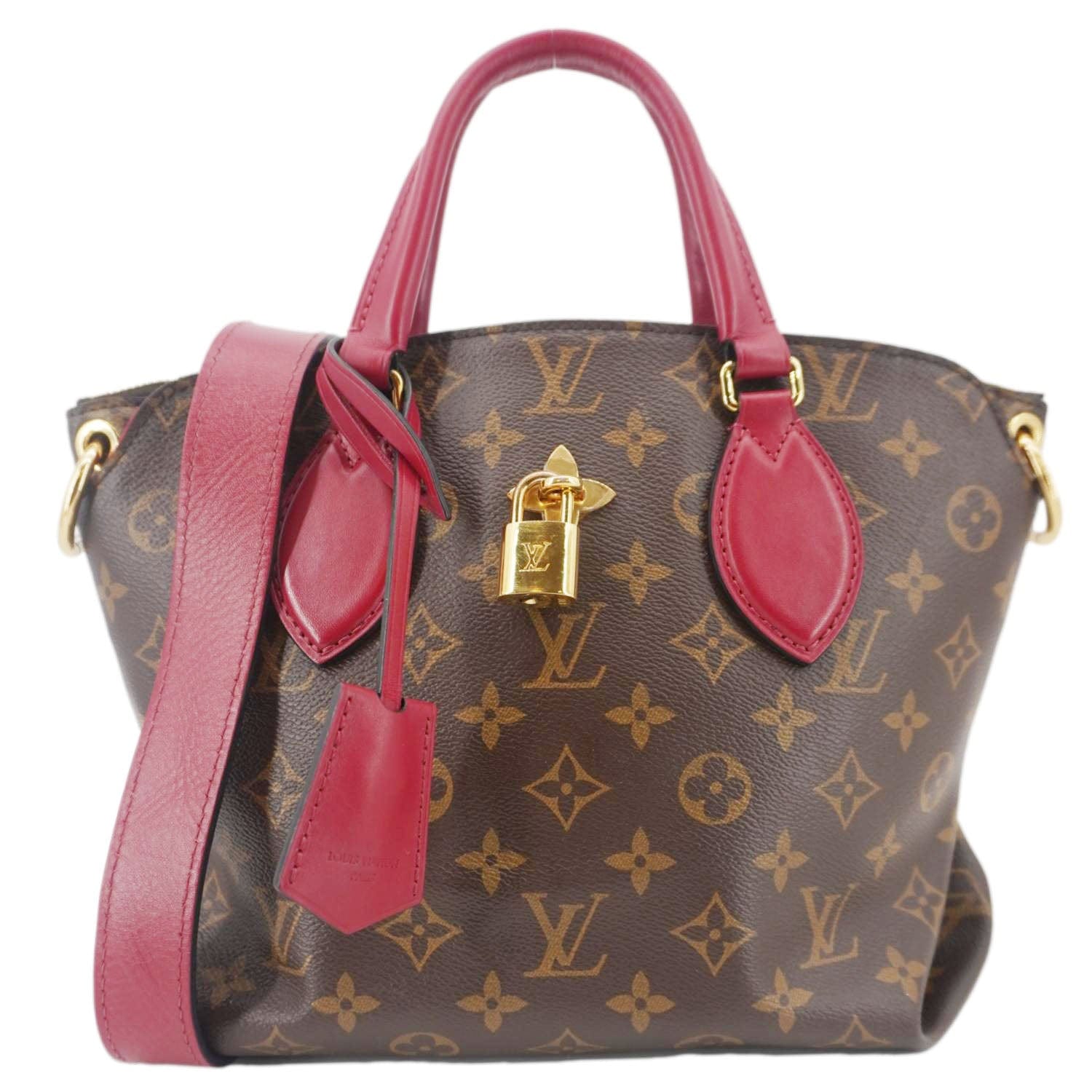 LOUIS VUITTON Flower Zipped PM Monogram Canvas Tote Bag Lie De Vin