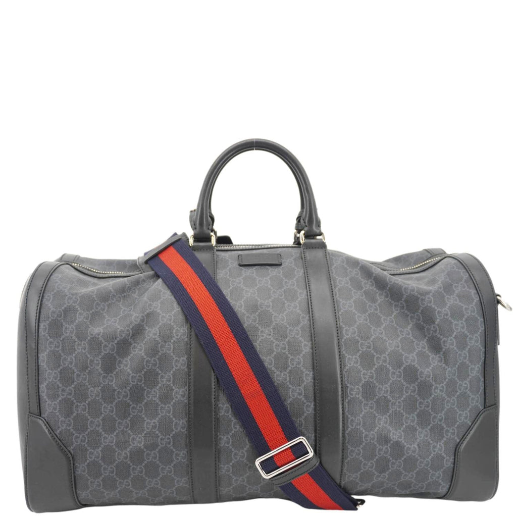 GUCCI Carry-On Large Soft Gucci Supreme Canvas Duffle Bag Black 478323