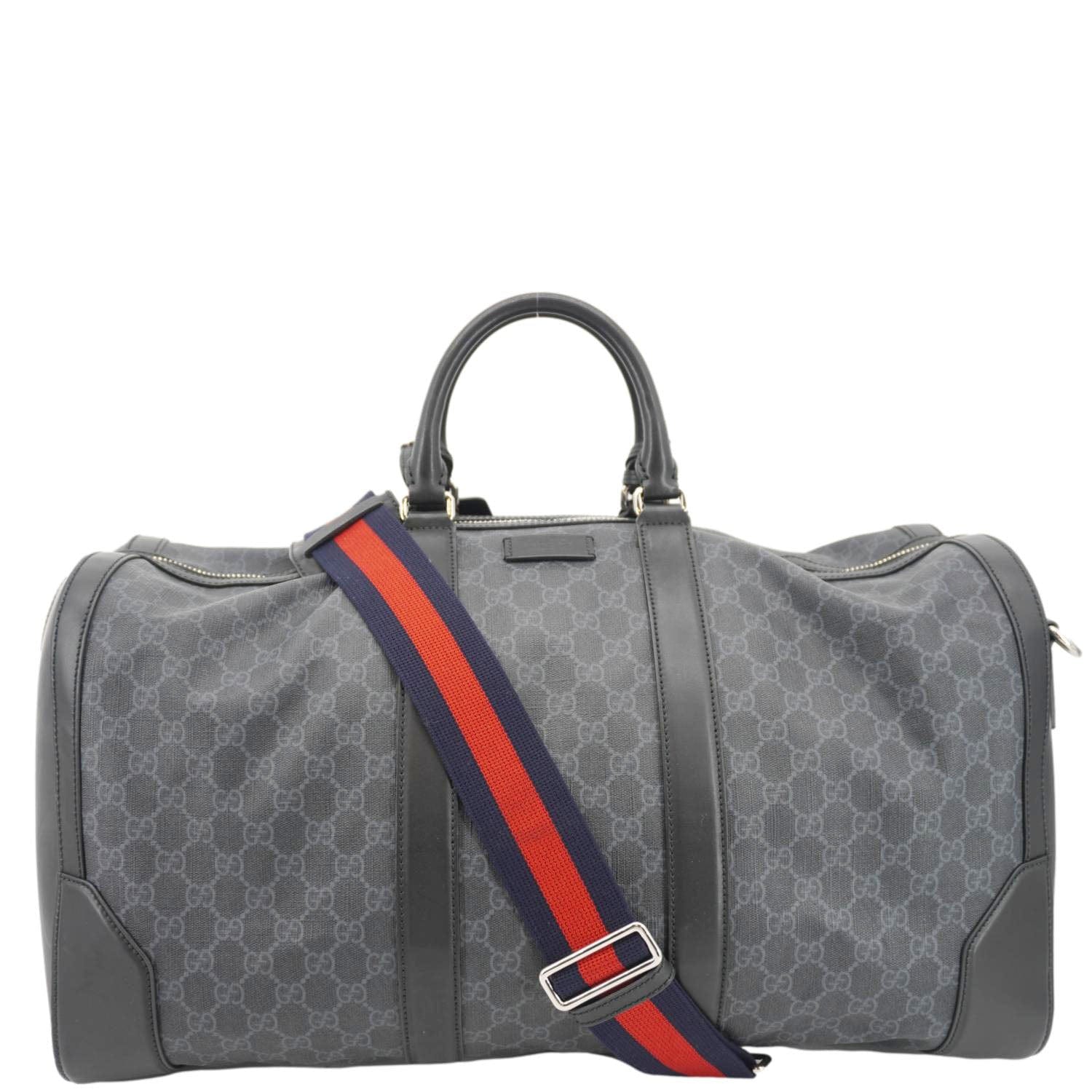 GUCCI Carry-On Large Soft Gucci Supreme Canvas Duffle Bag Black 478323