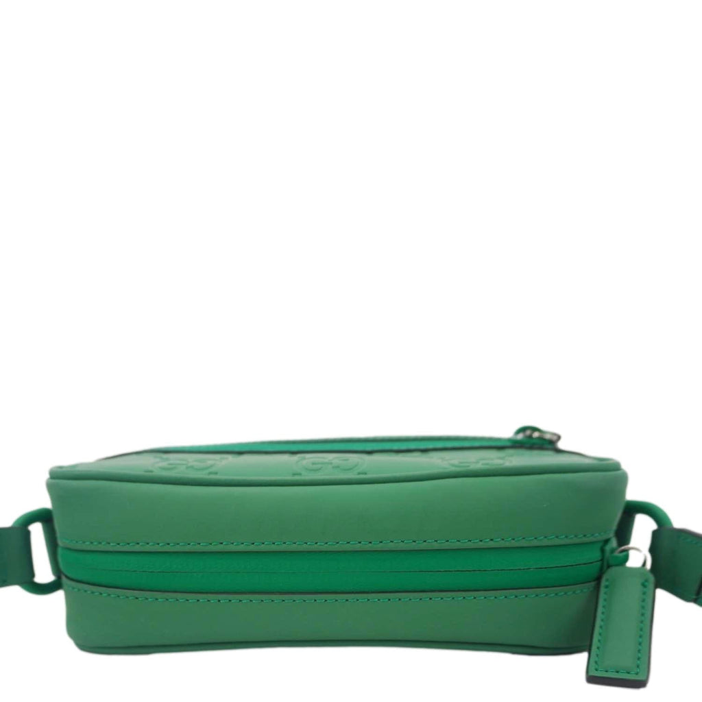 GUCCI Gucci Rubber-effect Leather Crossbody Bag Green 771321