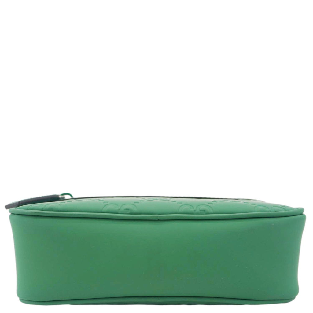 GUCCI Gucci Rubber-effect Leather Crossbody Bag Green 771321