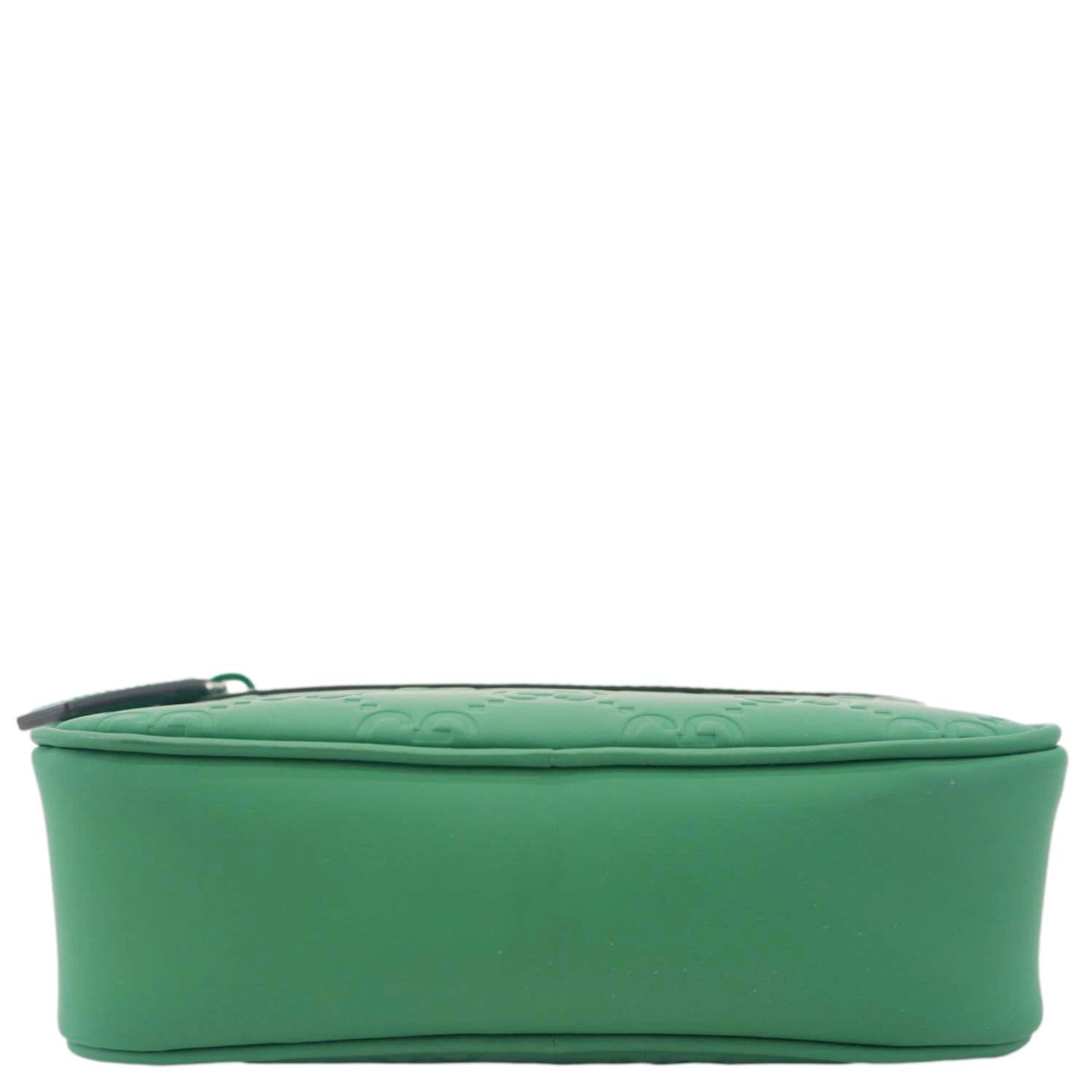 GUCCI Gucci Rubber-effect Leather Crossbody Bag Green 771321