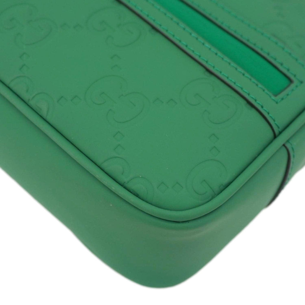 GUCCI Gucci Rubber-effect Leather Crossbody Bag Green 771321