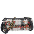 Chanel Tweed Calfskin Signe Bowling Shoulder Bag Multicolor