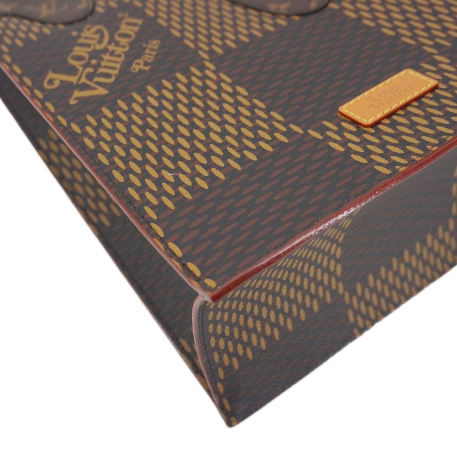 LOUIS VUITTON X NIGO Giant Damier Ebene Monogram Tote Shoulder Bag Brown