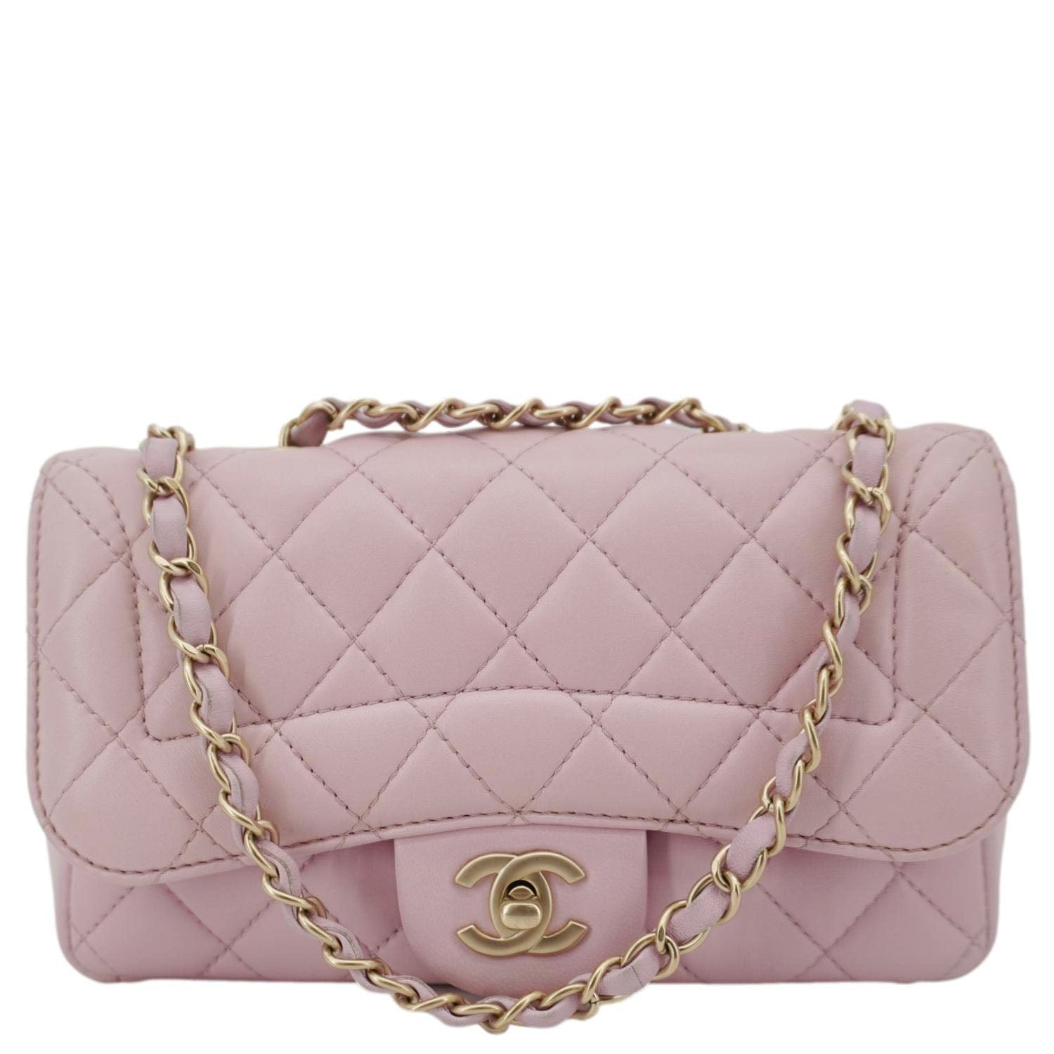 Chanel Mademoiselle Chic Flap Quilted Lambskin Leather Crossbody Bag Pink