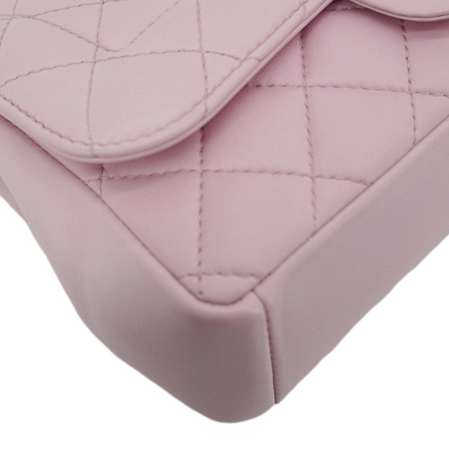 Chanel Mademoiselle Chic Flap Quilted Lambskin Leather Crossbody Bag Pink