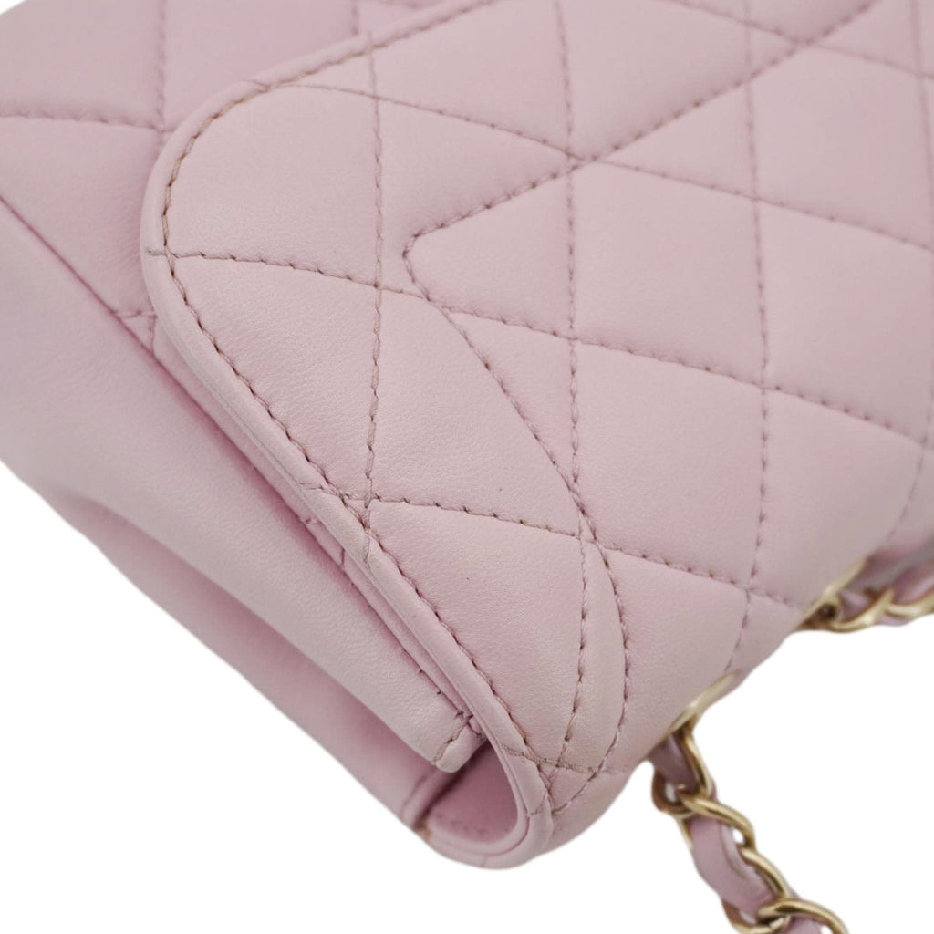 Chanel Mademoiselle Chic Flap Quilted Lambskin Leather Crossbody Bag Pink