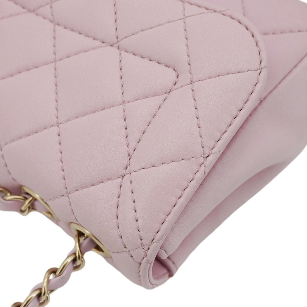 Chanel Mademoiselle Chic Flap Quilted Lambskin Leather Crossbody Bag Pink