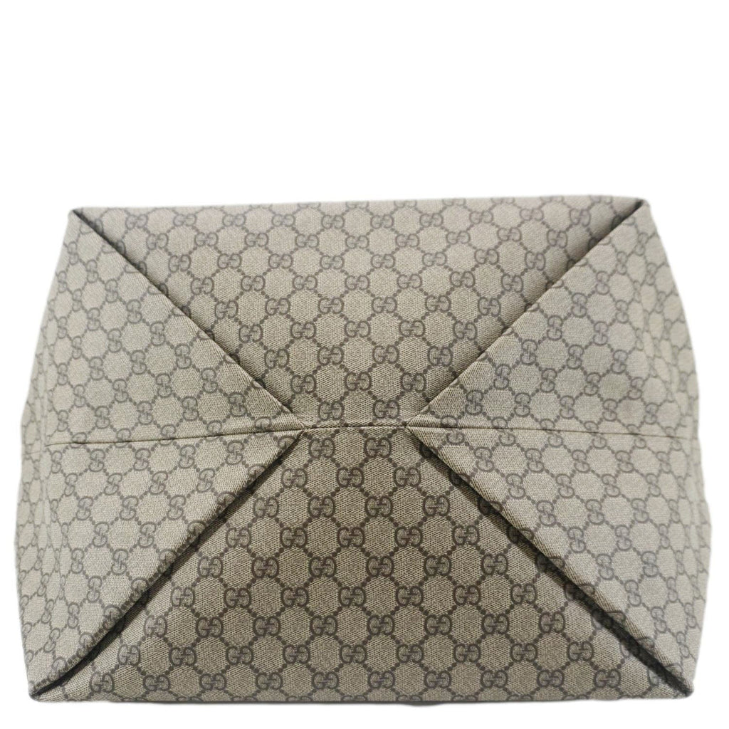 GUCCI Ophidia Medium Gucci Supreme Canvas Tote Bag Neon Yellow 786899