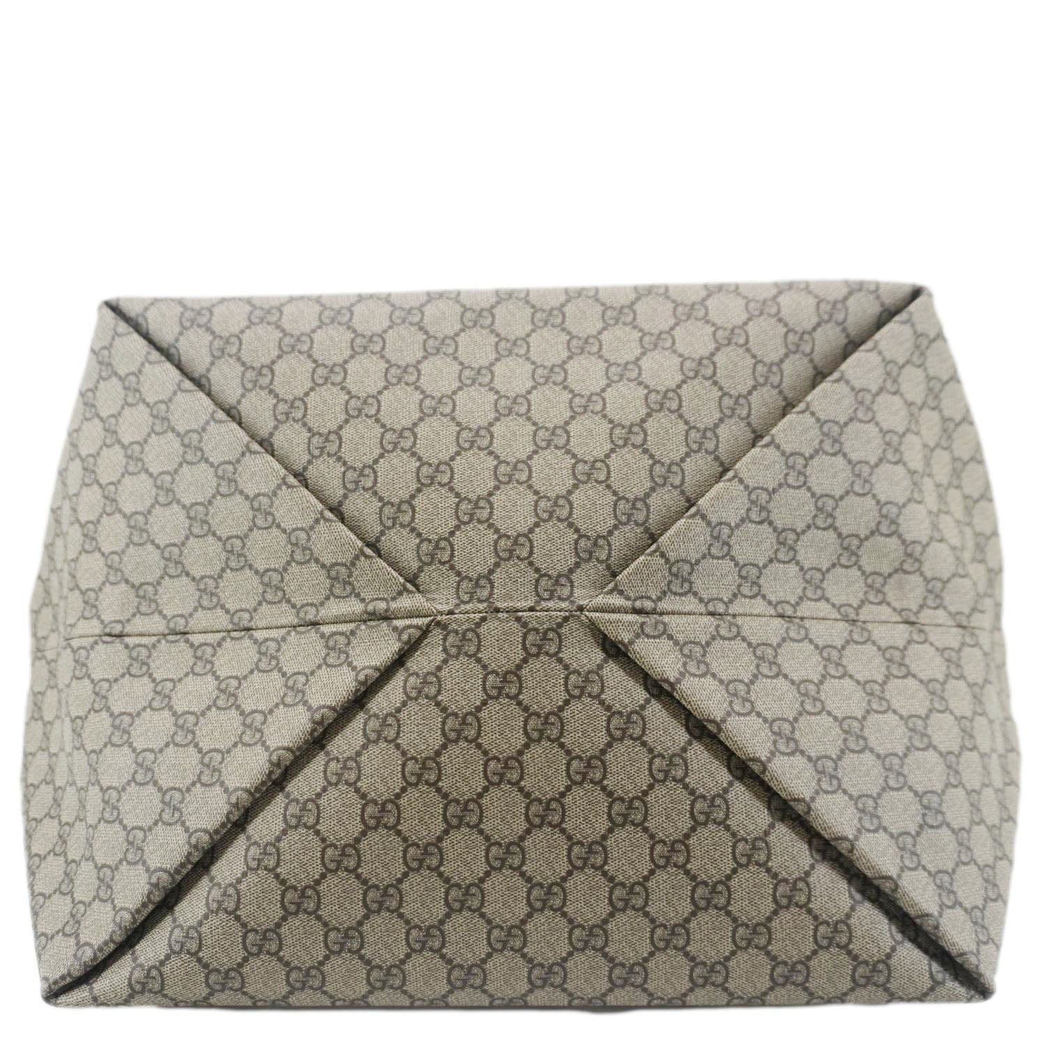 GUCCI Ophidia Medium Gucci Supreme Canvas Tote Bag Neon Yellow 786899