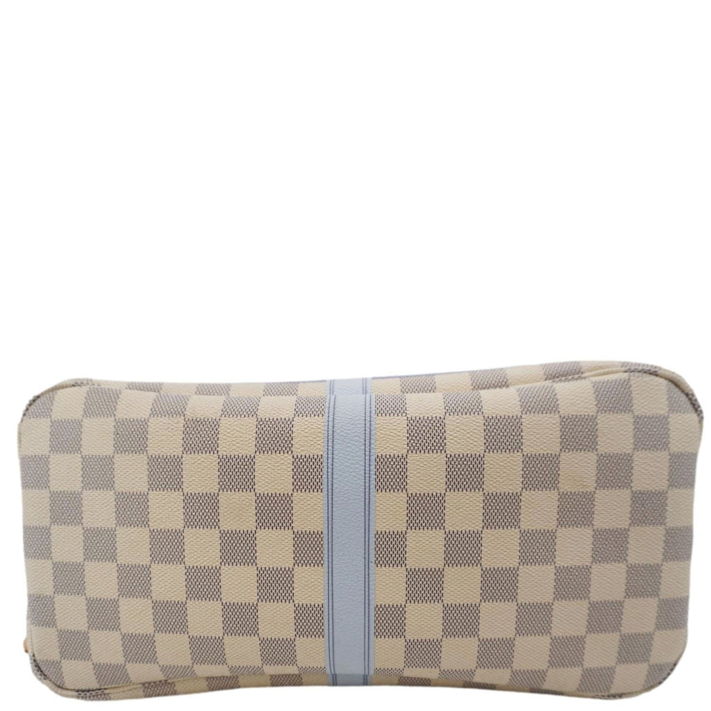 LOUIS VUITTON Neverfull Summer Trunk Damier Azur Shoulder Bag White