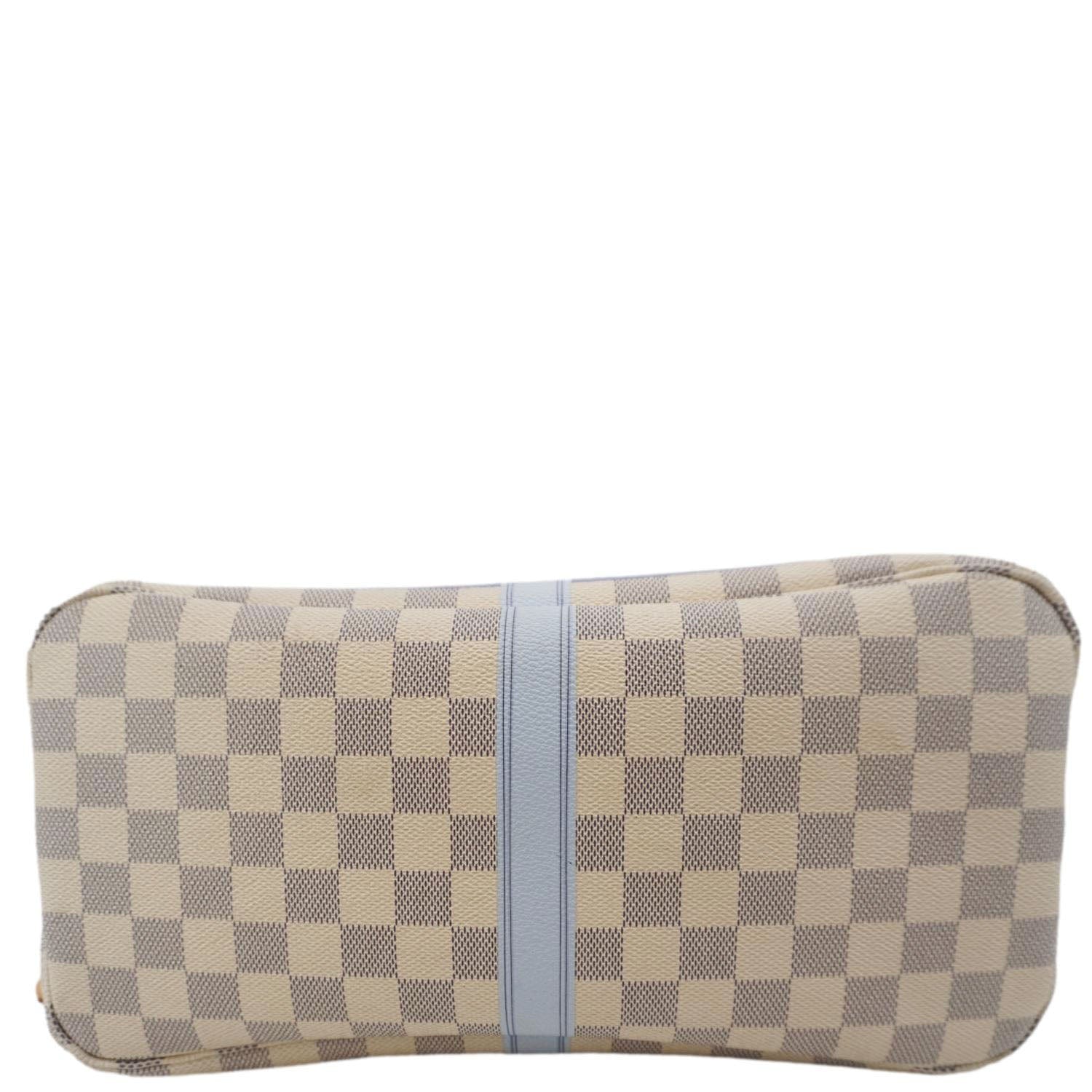 LOUIS VUITTON Neverfull Summer Trunk Damier Azur Shoulder Bag White