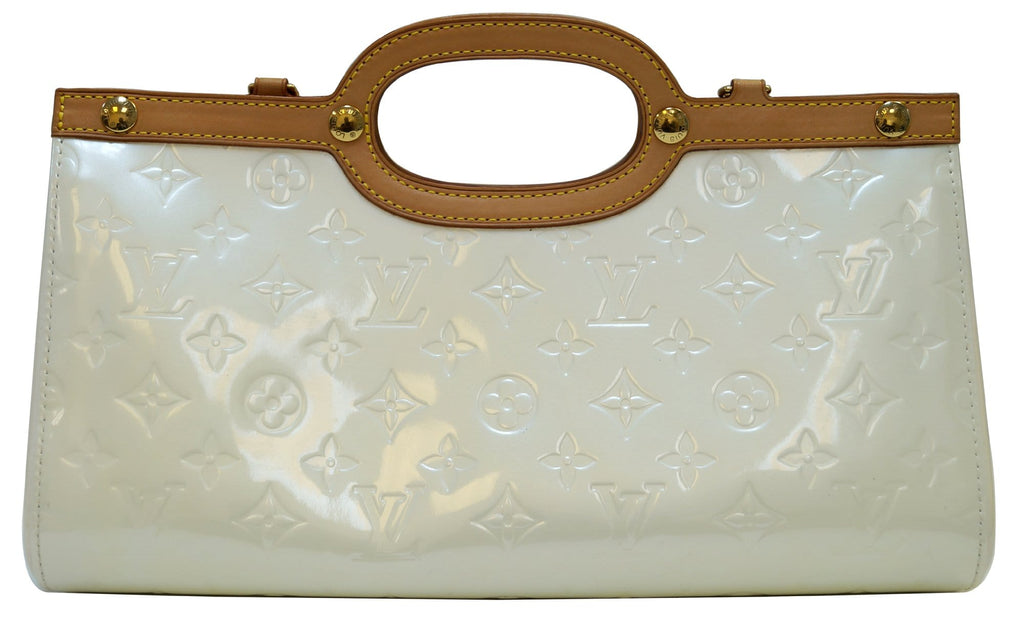 LOUIS VUITTON Cream Vernis Leather Roxbury Drive Shoulder Bag