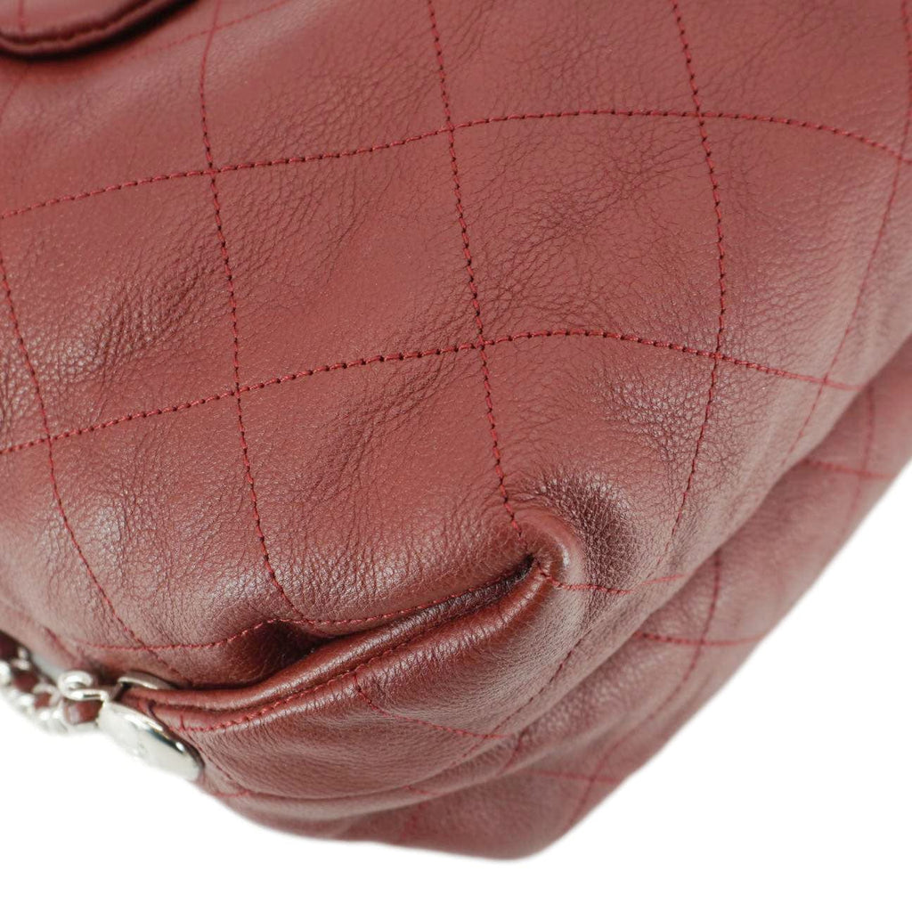 Chanel Braided With Style Quilted Leather Drawstring Backpack Burgundy