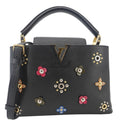 LOUIS VUITTON Capucines PM Mechanical Flower Taurillon Leather Shoulder Bag Black