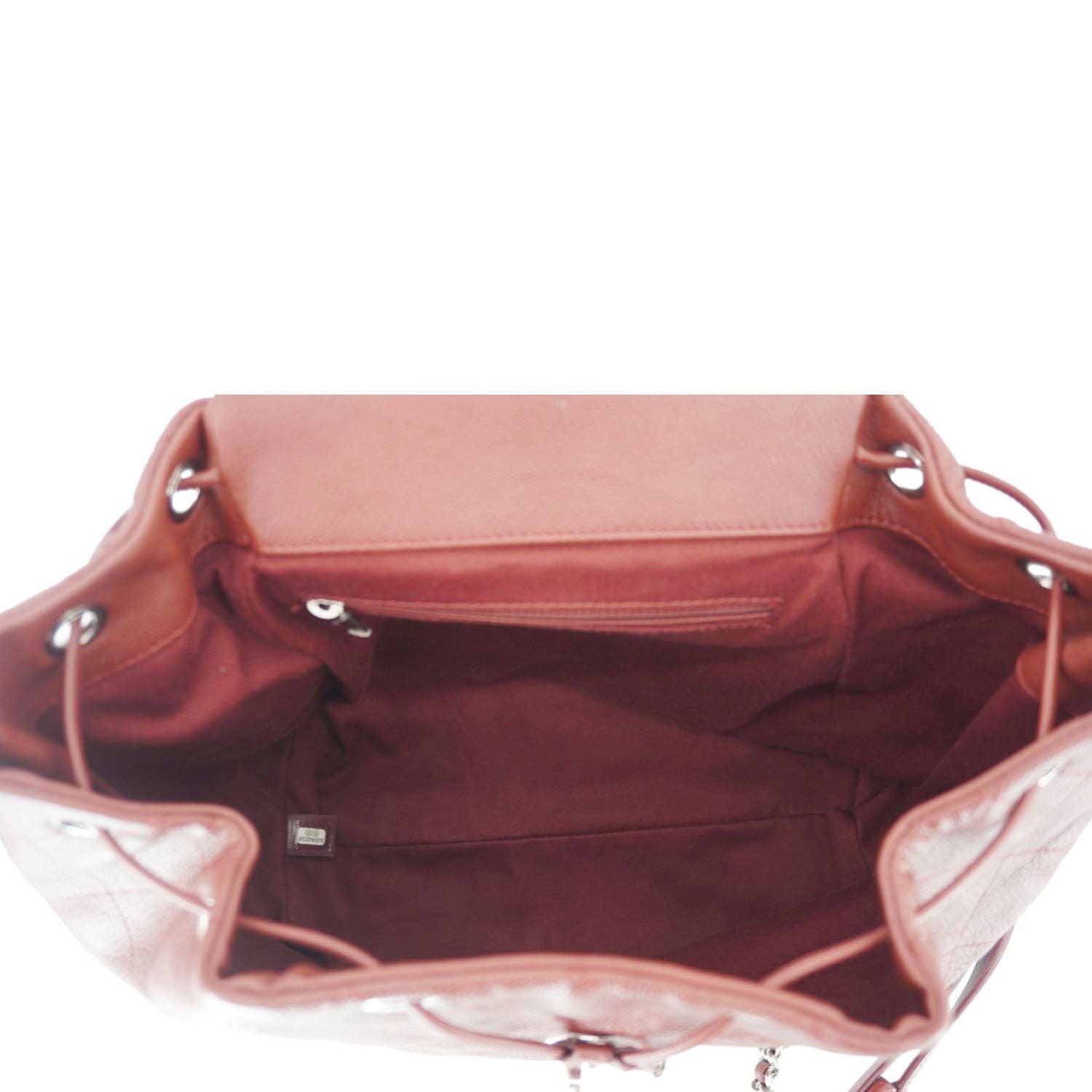 Chanel Braided With Style Quilted Leather Drawstring Backpack Burgundy