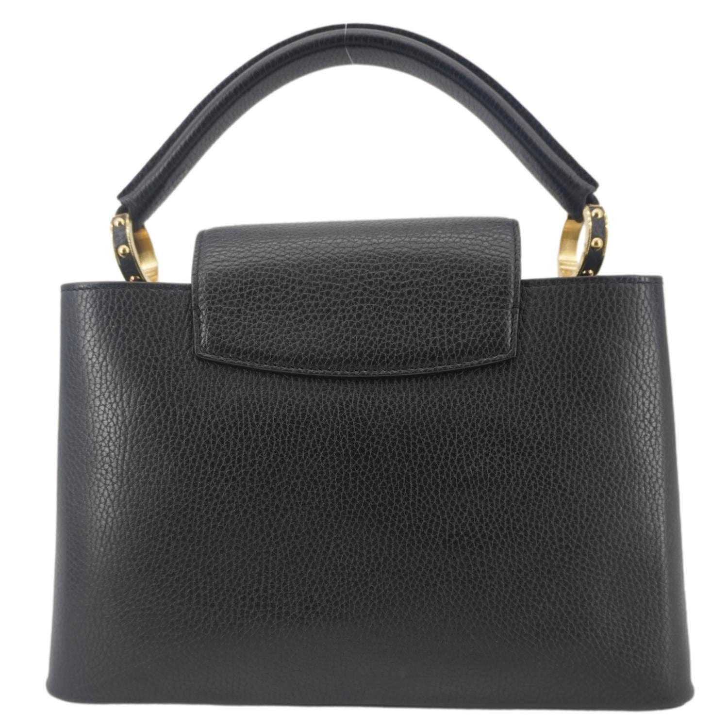 LOUIS VUITTON Capucines PM Mechanical Flower Taurillon Leather Shoulder Bag Black