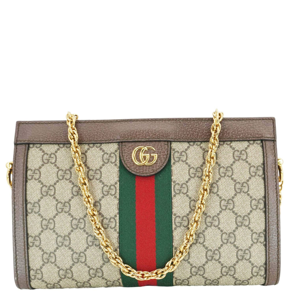 GUCCI Ophidia Medium Gucci Supreme Canvas Shoulder Bag Beige 503877