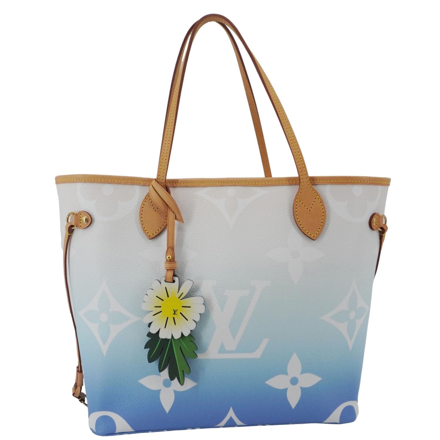 LOUIS VUITTON Neverfull MM By The Pool Monogram Giant Tote Bag Blue