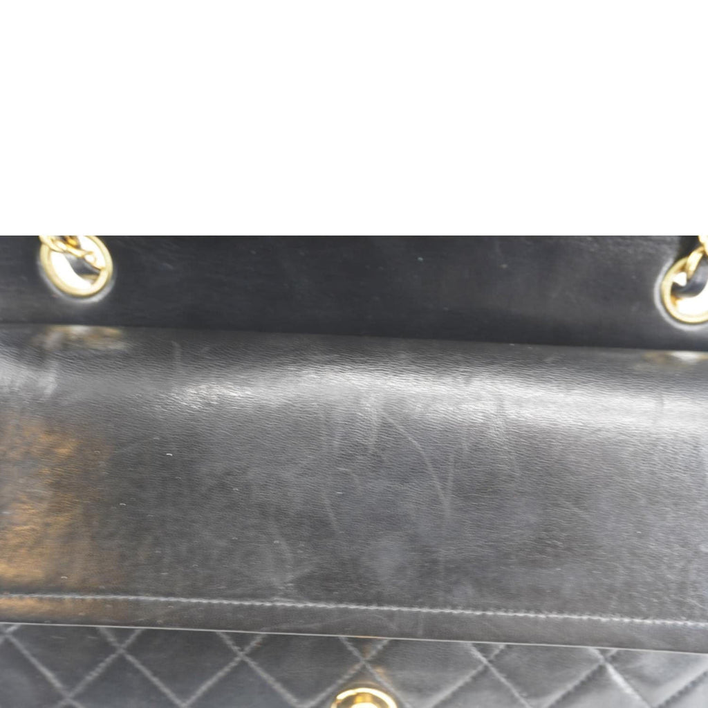 Chanel Classic Flap  Quilted Lambskin Leather Shoulder Bag Black