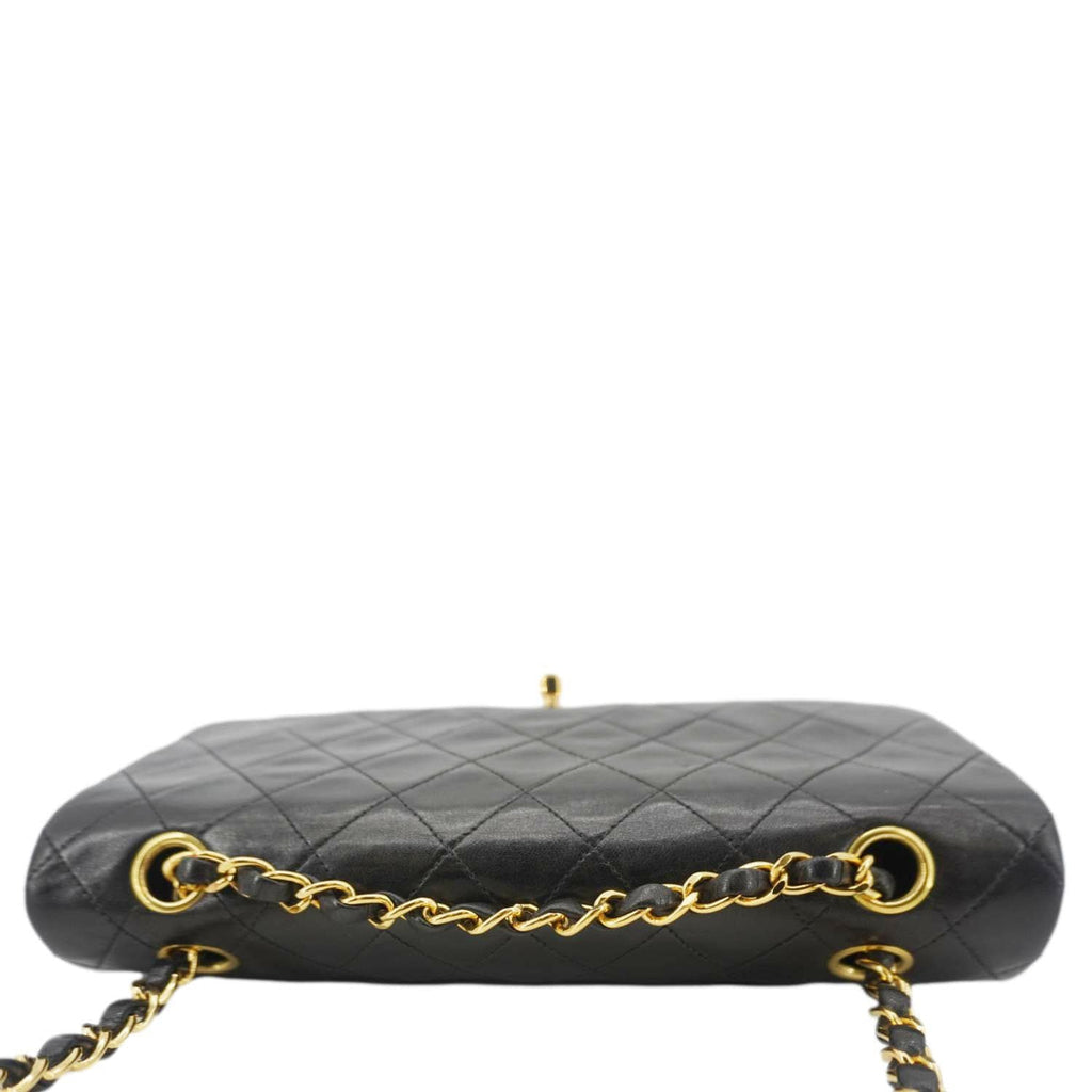 Chanel Classic Flap  Quilted Lambskin Leather Shoulder Bag Black
