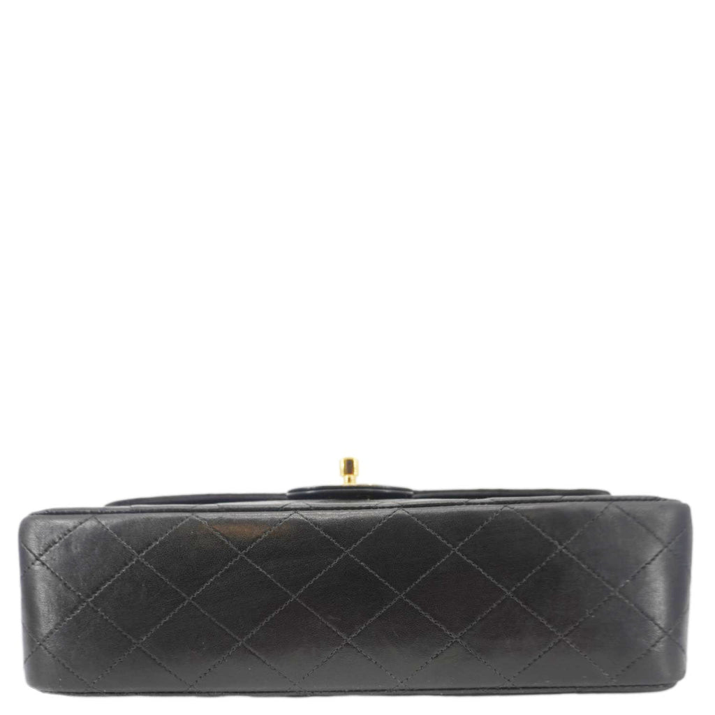 Chanel Classic Flap  Quilted Lambskin Leather Shoulder Bag Black