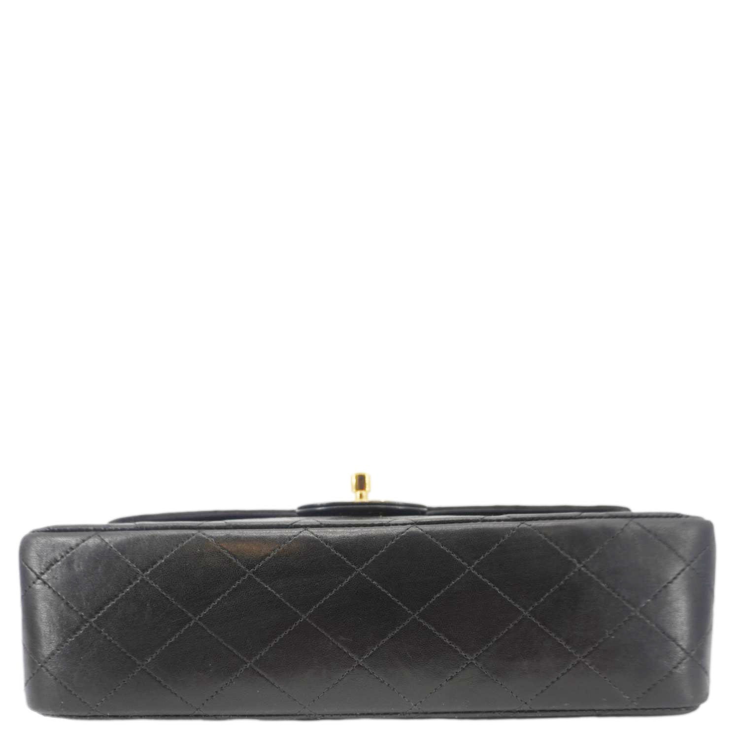 Chanel Classic Flap  Quilted Lambskin Leather Shoulder Bag Black
