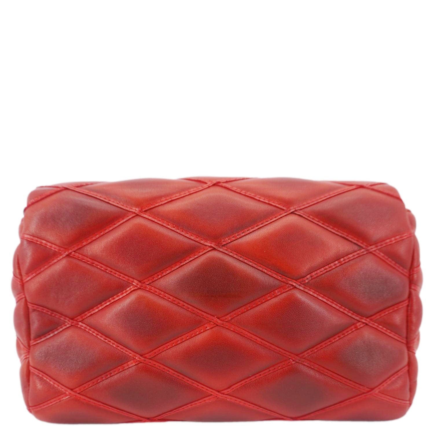 LOUIS VUITTON GO-14 PM Malletage Leather Shoulder Bag Red