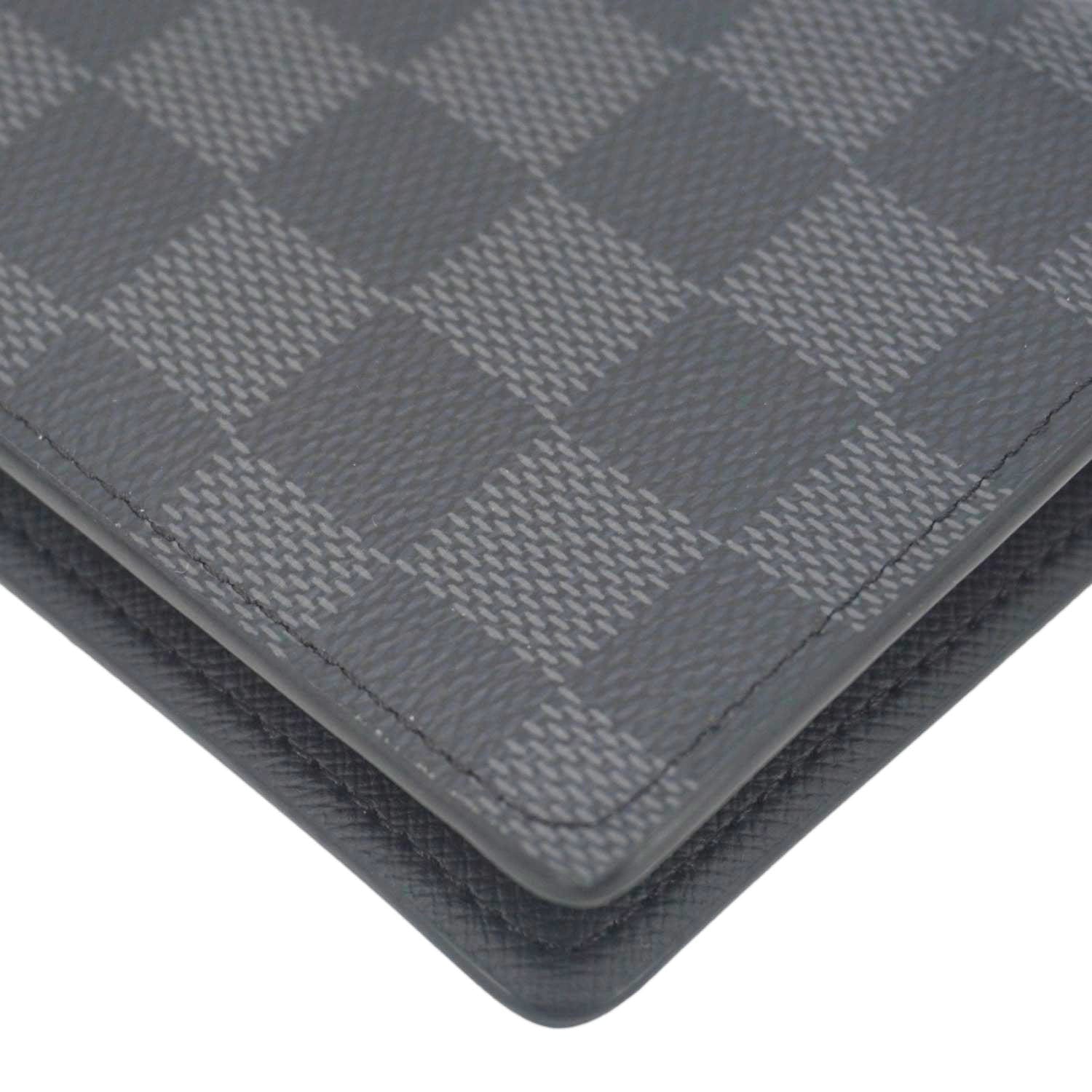 LOUIS VUITTON Brazza Damier Graphite Bifold Long Wallet Black