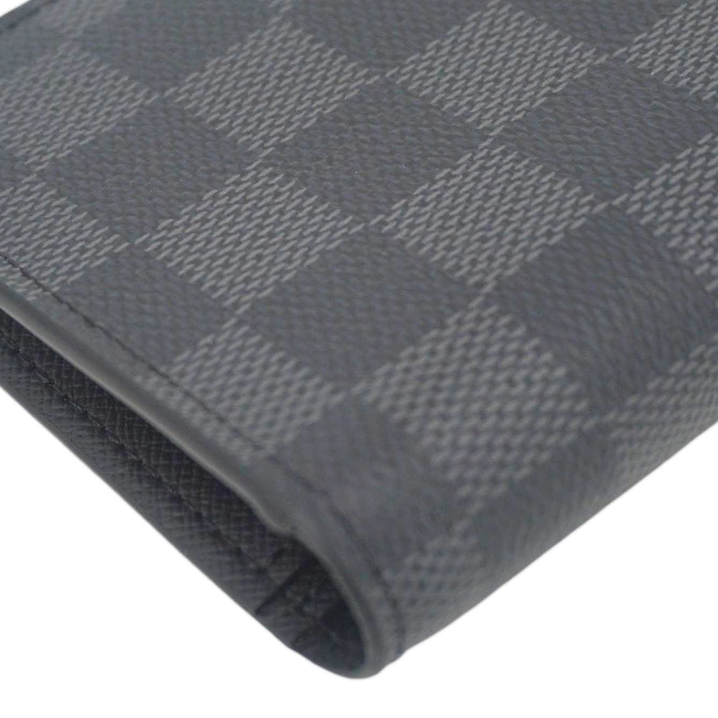 LOUIS VUITTON Brazza Damier Graphite Bifold Long Wallet Black