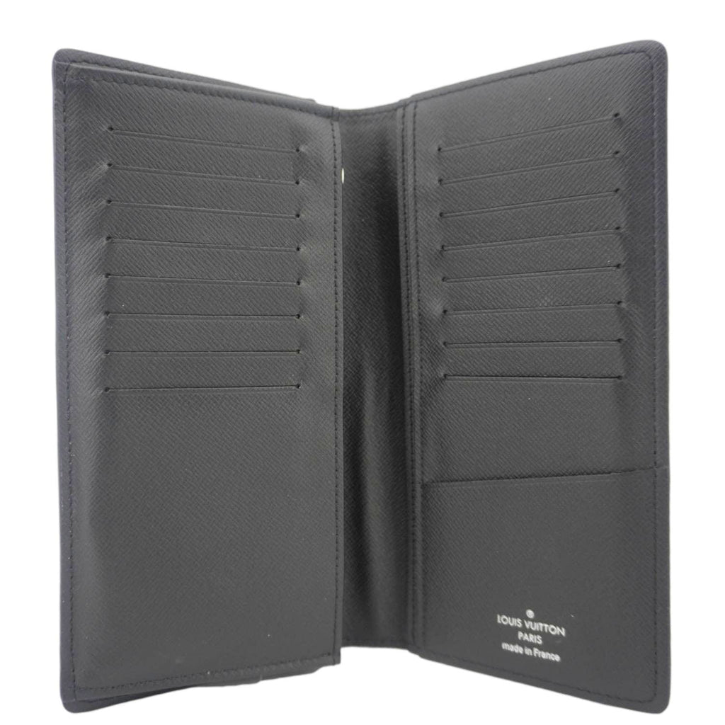 LOUIS VUITTON Brazza Damier Graphite Bifold Long Wallet Black