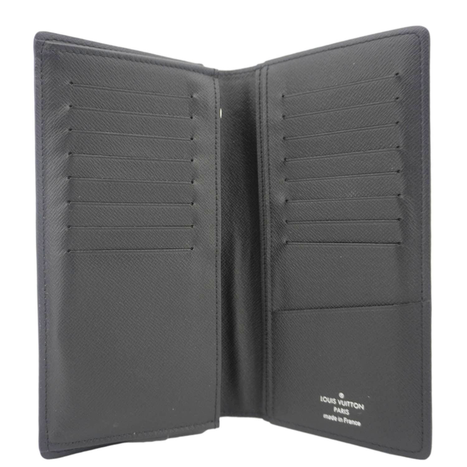 LOUIS VUITTON Brazza Damier Graphite Bifold Long Wallet Black