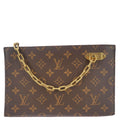 LOUIS VUITTON Legacy Monogram Canvas Chain Clutch Brown