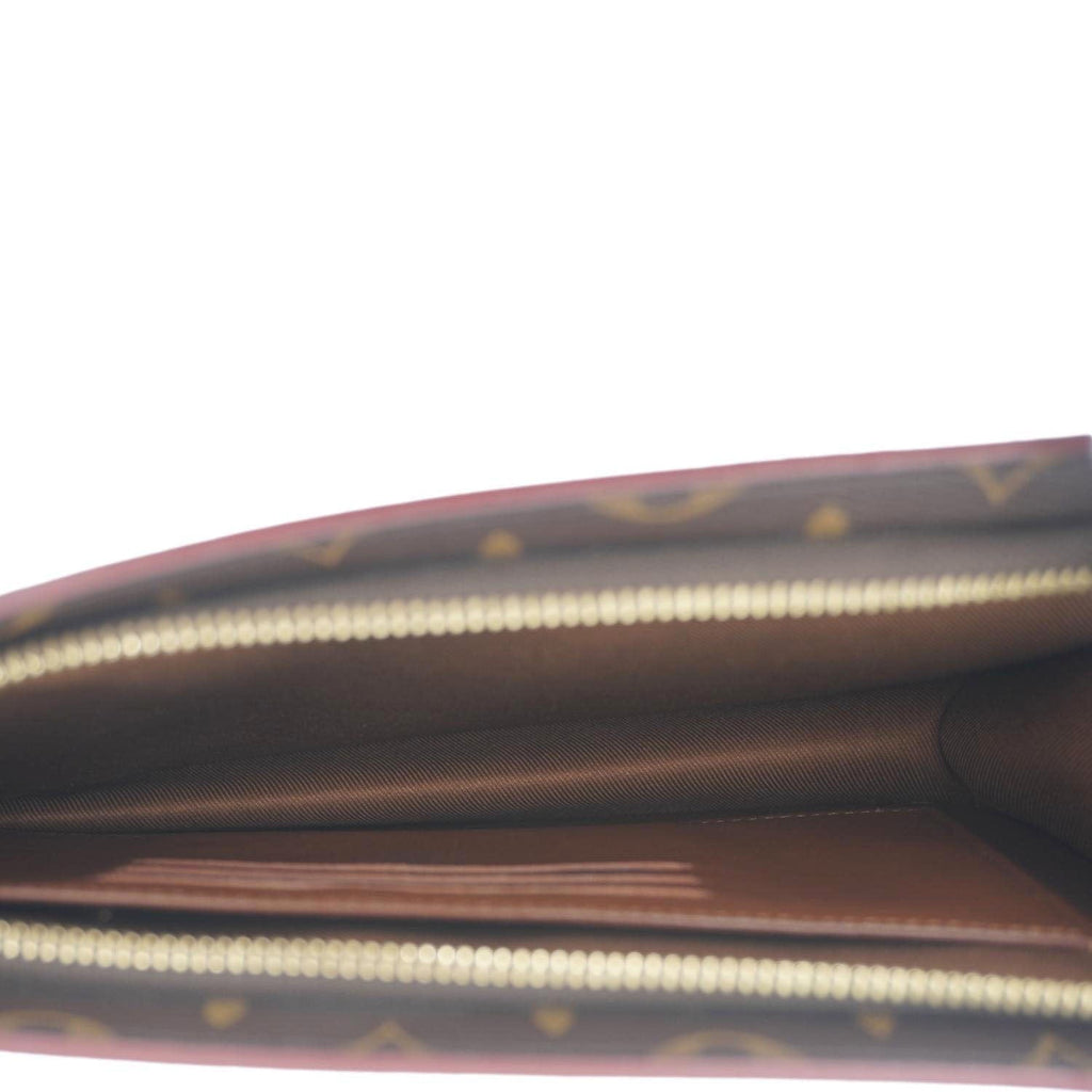 LOUIS VUITTON Legacy Monogram Canvas Chain Clutch Brown