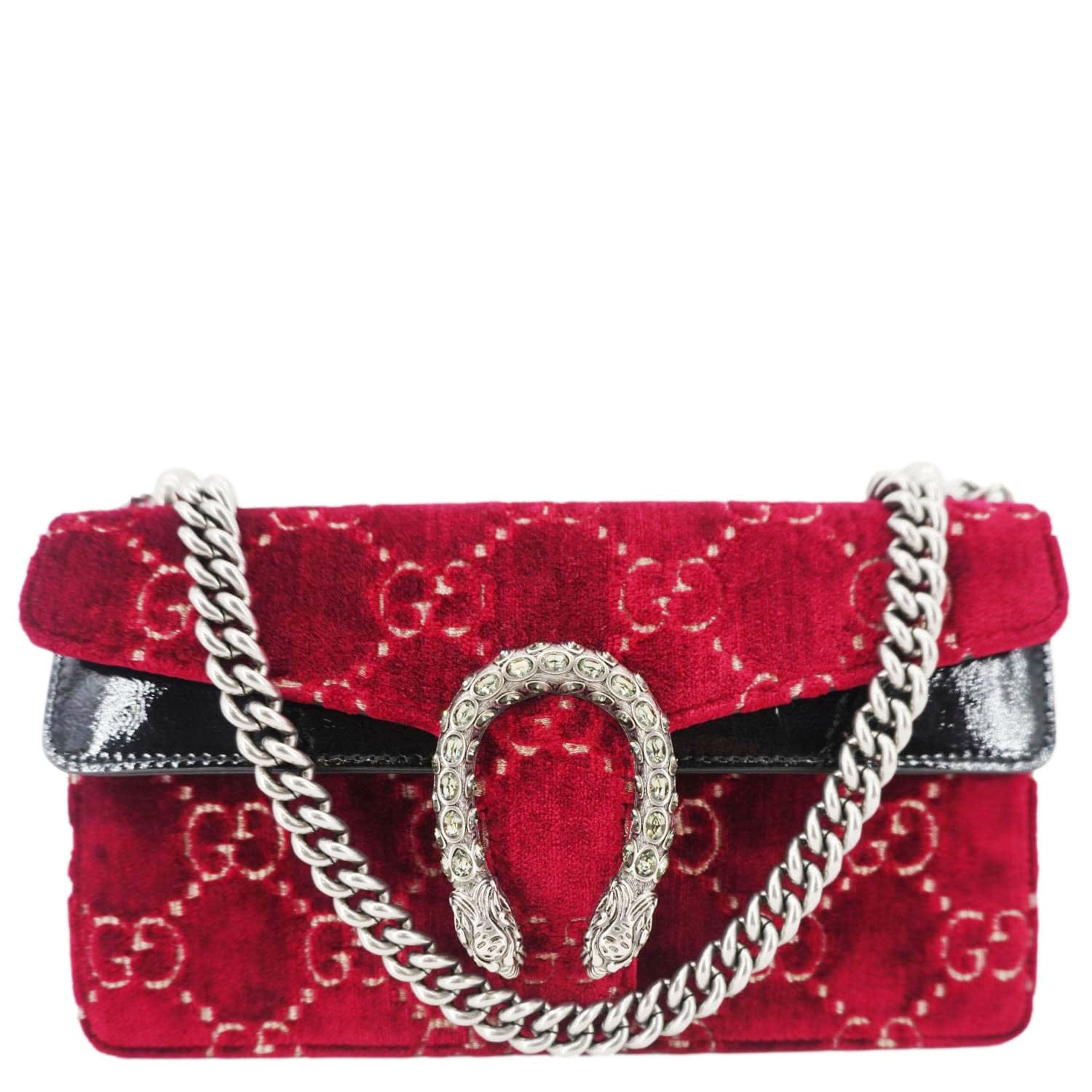 GUCCI Dionysus Small Gucci Velvet Shoulder Bag Maroon 499623