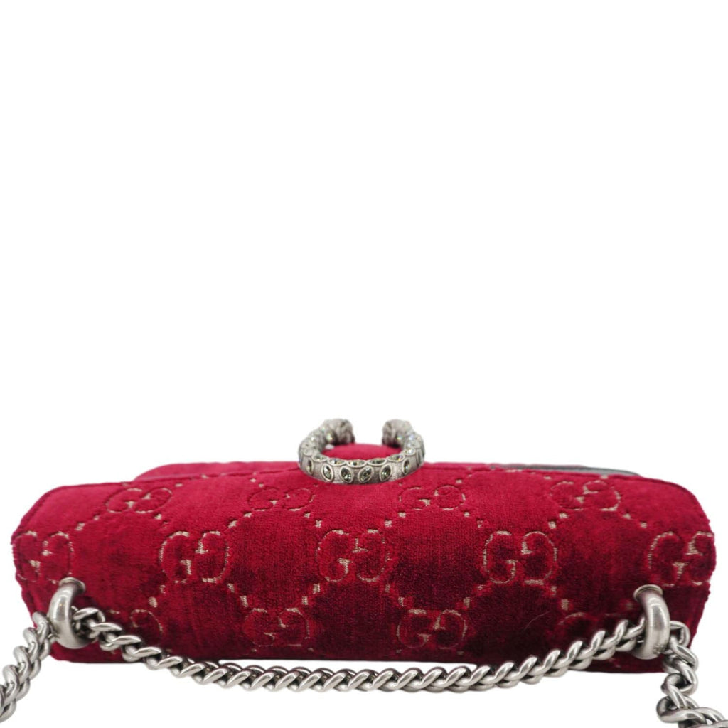 GUCCI Dionysus Small Gucci Velvet Shoulder Bag Maroon 499623