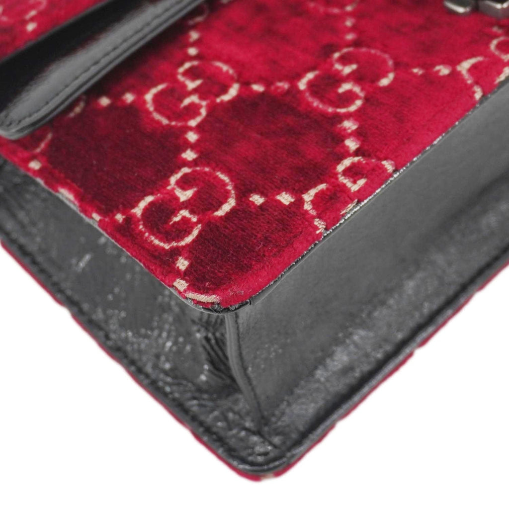 GUCCI Dionysus Small Gucci Velvet Shoulder Bag Maroon 499623