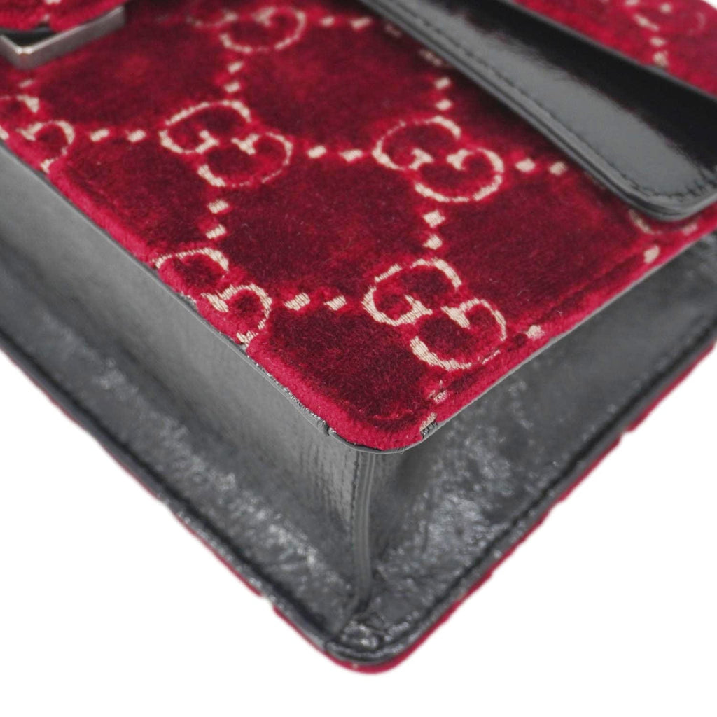 GUCCI Dionysus Small Gucci Velvet Shoulder Bag Maroon 499623