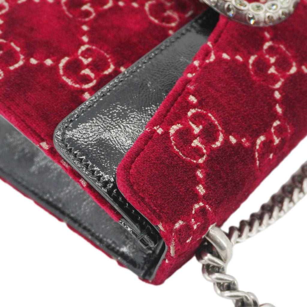GUCCI Dionysus Small Gucci Velvet Shoulder Bag Maroon 499623
