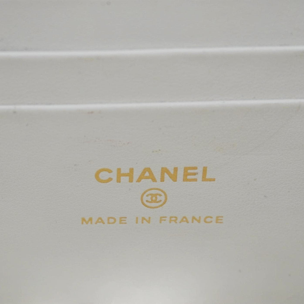 Chanel Coco Casino Small Quilted Caviar Leather Chain Vanity Case White