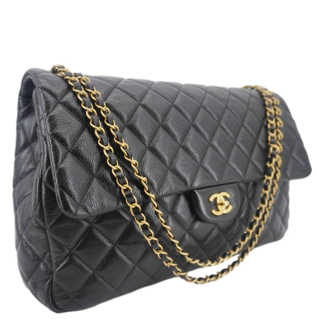 Chanel XXL Flap Bag Lambskin Leather Shoulder Bag Black