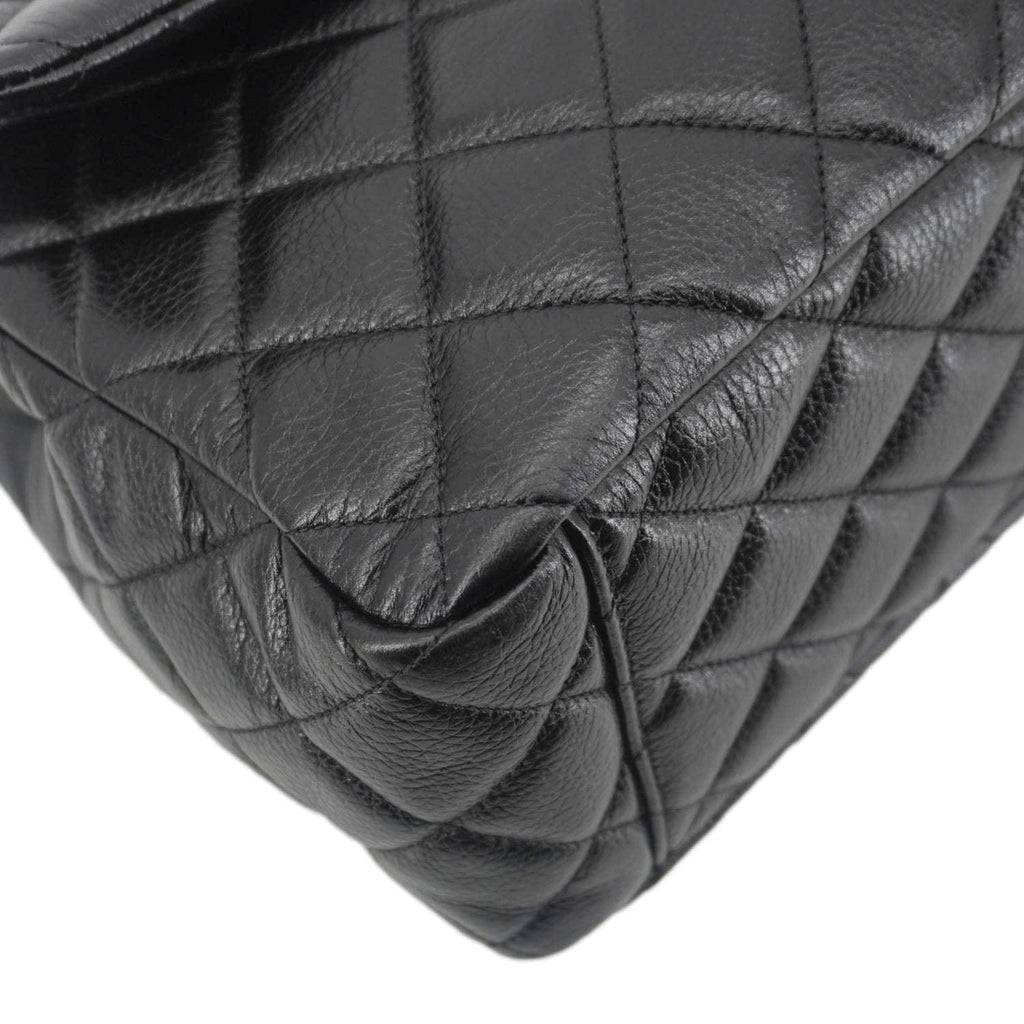 Chanel XXL Flap Bag Lambskin Leather Shoulder Bag Black