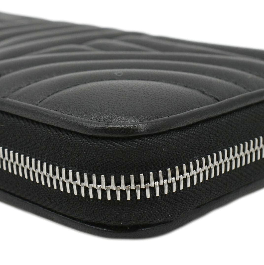 PRADA Diagramme Zip Leather Wallet Black