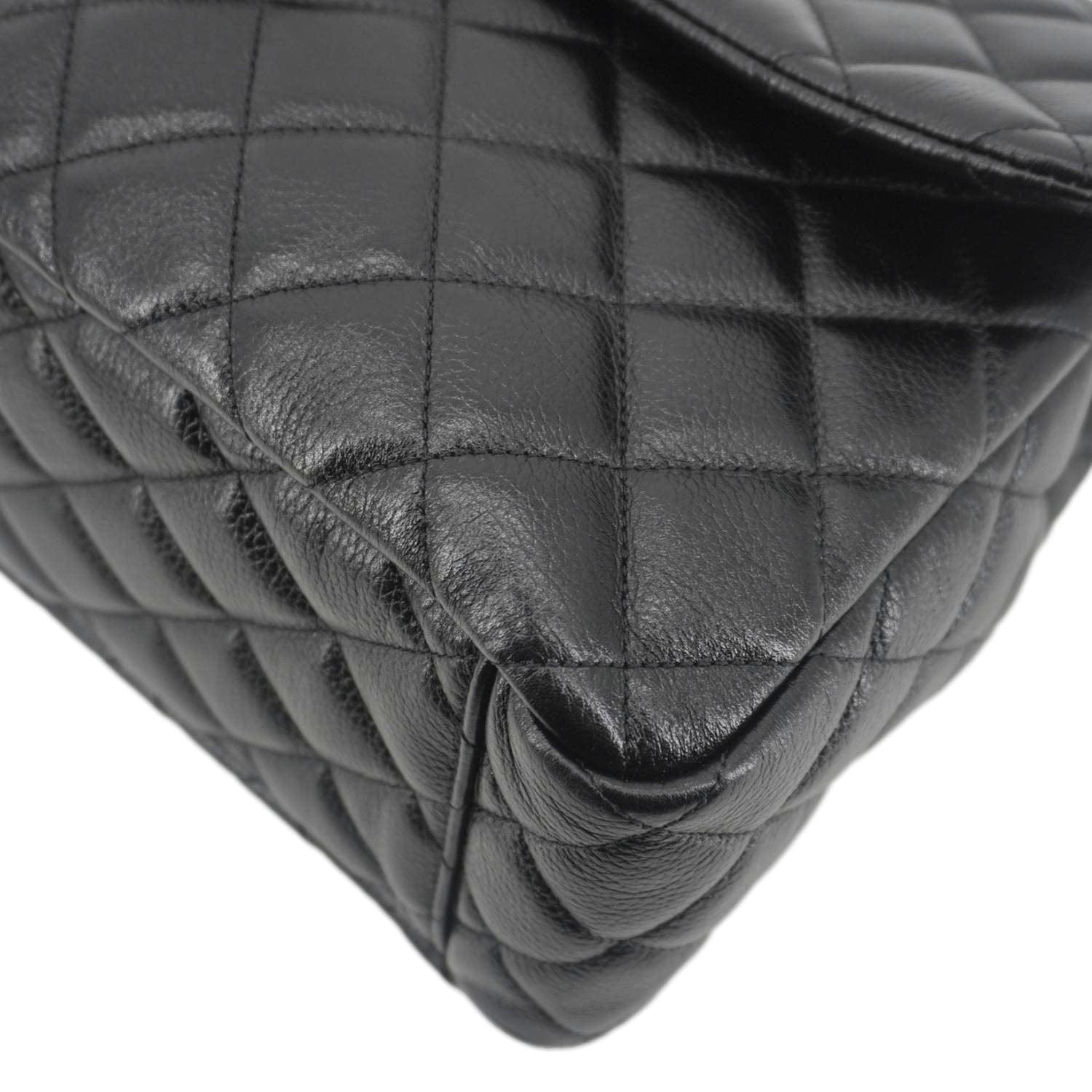 Chanel XXL Flap Bag Lambskin Leather Shoulder Bag Black