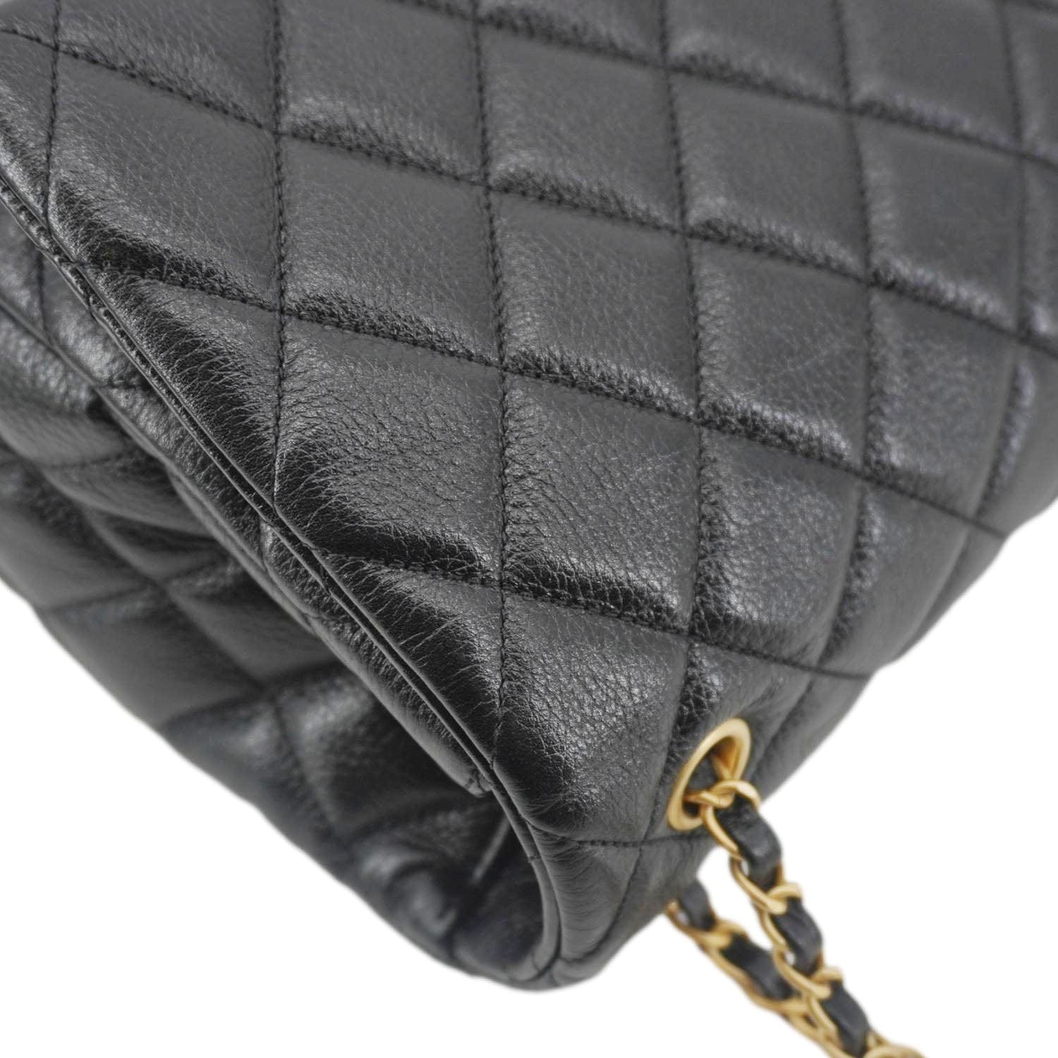 Chanel XXL Flap Bag Lambskin Leather Shoulder Bag Black